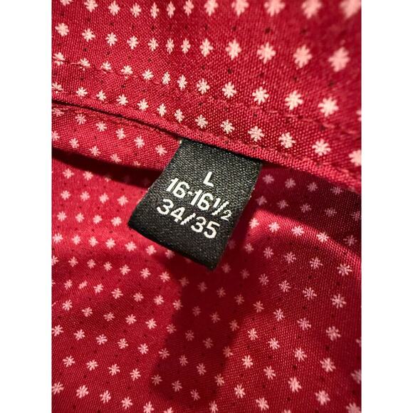 Jones New York Slim Fit Burgundy Long Sleeve Dress Shirt Men L Office Fall Work - Picture 4 of 7